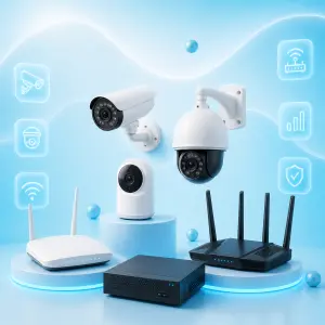 Security cameras and routers