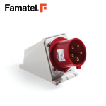 Industrial Wall Mounted Plug 32A 5 Pin 400V IP44