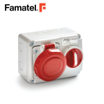 مقبس حائط صناعي مع محدد 3PH + N + PE 32A IP67