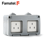 IP55 Surface Switches 8.2X7cm 13A/250VAC 2 Gang