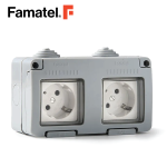 IP55 Surface Socket 8.2x7cm 16A/250VAC 2 Gang