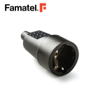 مخرج مقبس موبايل 2P+E 16 أمبير 250 فولت مطاط IP20 أسود