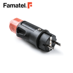 قابس 2P+E 16 أمبير 250 فولت IP54 4.8 ملم قابل للفصل أسود