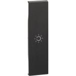 Lightable cover with symbol for Living Now switch, two-way switch and push-button - 1 module - black (KG01A)