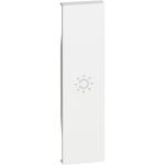 غطاء مضيء مع رمز لمفتاح Living Now ومفتاح ثنائي الاتجاه وزر ضغط - وحدة واحدة - أبيض (KW01A)
