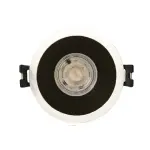 DOB Downlight 6W 3000K 7.5cm Adjustable Black and White Plastic Frame