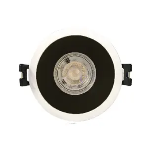 DOB Downlight 6W 3000K 7.5cm Black and White Plastic Frame