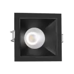 DOB Square Downlight 6W 3000K 7.5x7.5cm Black Plastic Frame