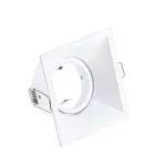Square Trimless Downlight Frame 8x8cm Adjustable White Aluminum