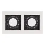 Adjustable Double Square Aluminum Downlight Frame 9x17cm White And Black