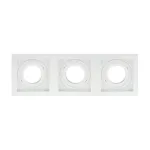 Adjustable Triple Square Aluminum Downlight Frame 9x25cm White