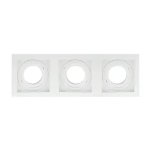 Adjustable Triple Square Aluminum Downlight Frame 9x25cm White