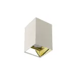 LED Surface Mounted Square Lighting Cylinder 10W 3000K White And Gold Aluminum