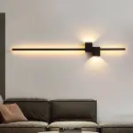 Black Steel Decorative Wall Light 24W 3000K 100cm With Up & Down light SQ80