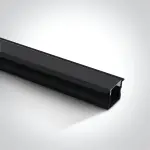 Black Aluminum Profile Recessed W=20mm D=10mm , 3m/Unit With Black Cover