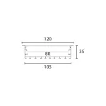 White Aluminum Profile Recessed W=105mm D=35mm , 3m/Unit