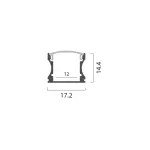 Aluminum Profile Surface Mounted W=17.2mm D=14.4mm , 3m/Unit