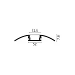 White Curved Aluminum Profile Recessed W=52mm D=7.8mm , 3m/Unit