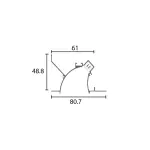 Shadow Gap Aluminum Profile Recessed W=80.7mm D=48.8mm , 3m/Unit