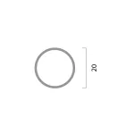 Round Silicone Profile Recessed 20mm , 1m/Unit