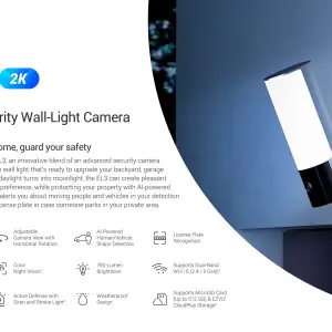 كاميرا EZVIZ EL3 الذكية مع إضاءة Floodlight بدقة 3 ميجابكسل