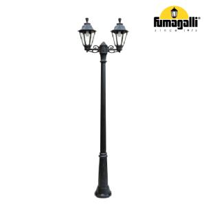 عمود إضاءة بأذرع مزدوجة للحديقة، RICU BISSO/RUT 2L 2x11W 250 cm Base E27 IP55 CCT.