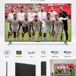شاشة شارب 75 بوصة 4K Ultra HD QLED مع Google TV وDolby Vision وDolby Atmos باللون الأسود – 4T-C75FN6NX
