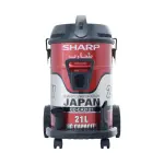 SHARP 2100W Barrel Vacuum Cleaner with 21L Dust Capacity 100% Copper Motor SMS Filter 8m Cable Red – EC-CA2121-Z