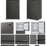 ثلاجة شارب بفريزر علوي 594 لتر مع J-Tech Inverter وHybrid Cooling وPlasmacluster وتصنيف طاقة A++ وأبواب زجاج رمادي داكن – SJ-GT760G-DS1