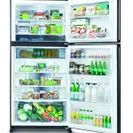 ثلاجة شارب بفريزر علوي 594 لتر مع No Frost وJ-Tech Inverter وHybrid Cooling وتصنيف طاقة A++ باب مارون أسود – SJ-GT760S-MB1