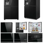 ثلاجة جورونيا سايد باي سايد 601 لتر مع No Frost وضاغط Inverter وMultiFlow 360° وموزع مياه وصانع ثلج وتصنيف طاقة A+ أسود – NRS9181VBIU