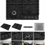 Gorenje 60cm Built-in Gas Hob with 4 Burners Wok Burner Cast Iron ProGrids Black – GW642AB