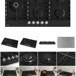 Gorenje 90cm Built-in Gas Hob with 5 Burners Wok Burner Cast Iron ProGrids Black – GW951MB