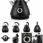 Gorenje 1.7L Classic Design Electric Kettle with 2200W Power 360° Base Limescale Filter Black – K17CLBK