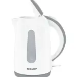 SHARP 1.7L Electric Kettle with 2200W Power 360° Cordless Base Boil-Dry Protection White/Grey – EK-JX17-W3