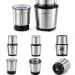 SHARP 200W Grinder with Chopper 70g x 2 Stainless Steel Cups Push Button Silver – EM-GP21-S3