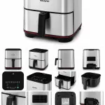 SHARP 1650W Air Fryer with 7L Capacity 8 Pre-Set Menus Touch Glass Control Panel Stainless Steel – KF-AF70RT-S3
