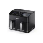 SHARP 1800W Air Fryer with 8L Capacity Dual Drawers 8 Pre-Set Programs 12 Auto Menus Black – KF-DF80RT-K3