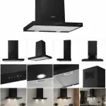 شفاط مطبخ جورونيا جداري 60 سم مع 3 سرعات وتحكم باللمس وإضاءة AdaptLight LED باللون الأسود – WHT6SYB