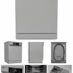 SHARP Freestanding Dishwasher 15 Place Settings 6 Programs 3 Baskets 3 Spray Arms A++ Stainless Steel – QW-V615AS-SS3