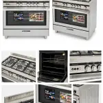 Glem Gas Specialista ST Professional 90cm Stainless Steel Freestanding Gas Cooker with 5 Burners 106L Oven Fan AirFryer Full Safety – ST9644RIFS AF