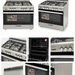 Glem Gas Specialista SB 90cm Stainless Steel Freestanding Gas Cooker with 5 Burners 106L Oven Fan AirFryer Full Safety – SB9612RIFSG AF