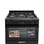 Glem Gas Specialista SB 90cm Black Freestanding Gas Cooker with 5 Burners 106L Oven Fan AirFryer Full Safety – SB9612RBKFSG AF