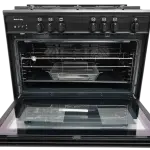 Glem Gas Specialista SB 90cm Black Freestanding Gas Cooker with 5 Burners 106L Oven Fan AirFryer Full Safety – SB9612RBKFSG AF