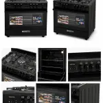 Glem Gas Specialista SB 90cm Black Freestanding Gas Cooker with 5 Burners 106L Oven Fan AirFryer Full Safety – SB9612RBKFSG AF