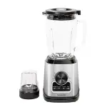 SHARP 1.75L 1000W Glass Blender with Dry Grinder, Ice Crushing and Auto Clean – Stainless Steel – EM-TX81-S3
