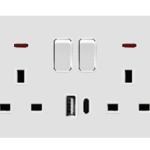 ابريز مجوز 13 امبير مع لمبة سليم مع مدخل USB+C - 6423