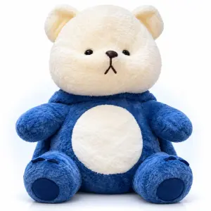 View Cream and Blue Bear Plush
