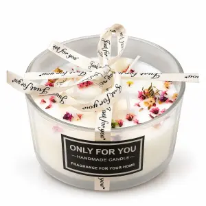 View Decorative Glass Jar Candle with Ribbon