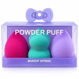 View Three-Piece Colorful Makeup Sponge Set